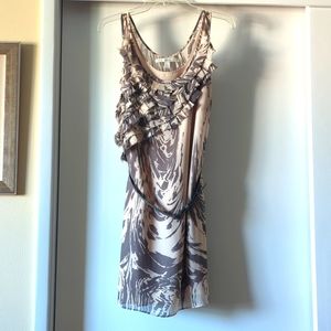 Lauren Conrad Beige/Grey Shift Dress with Belt